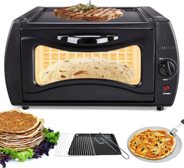 This is a 15L 2100W countertop electric tandoor oven designed for baking flatbreads like roti, naan, and chapati, as well as making pizza and grilling.